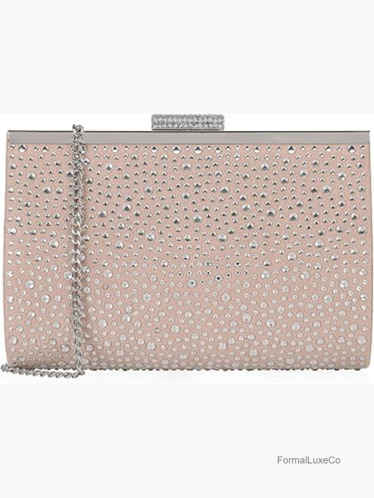 Crystal Frame Clutch Rhinestone Handbag For Evening Parties Crossbody Shoulder